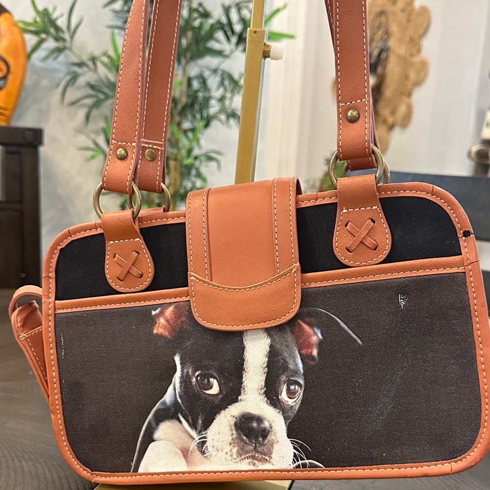 Cute Boston Terrier Dog Print Handbag “Look at that Face”